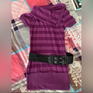 Purple Women shirt with belt